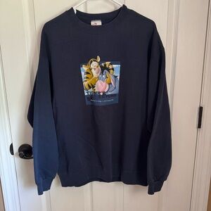 Disney Store Vintage Y2K‎ Navy Crewneck Sweatshirt with Eeyore & Tigger Large